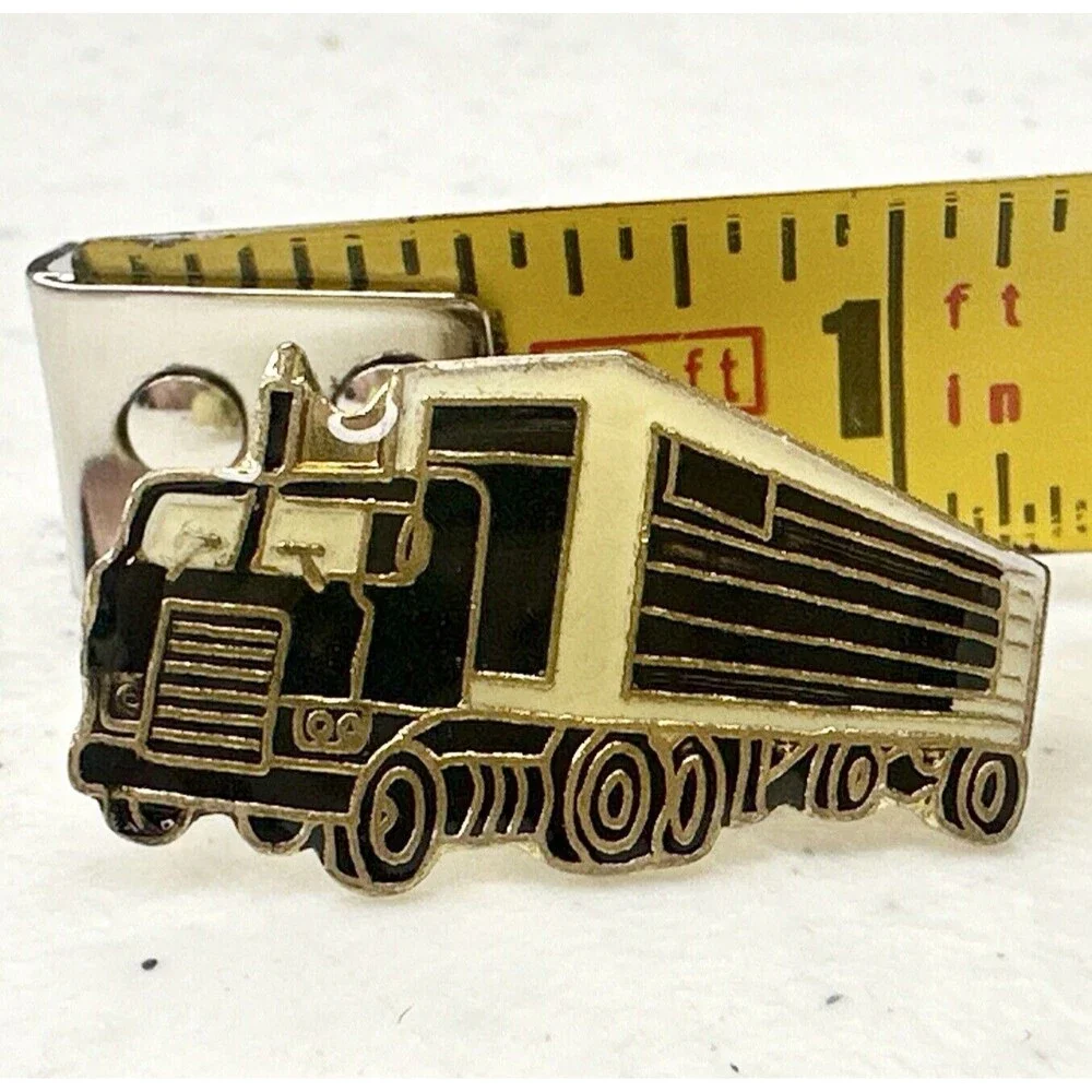 Semi trucker hat pin, jacket pin, lapel pin, lit pin, backpack pin 80’s mechanic